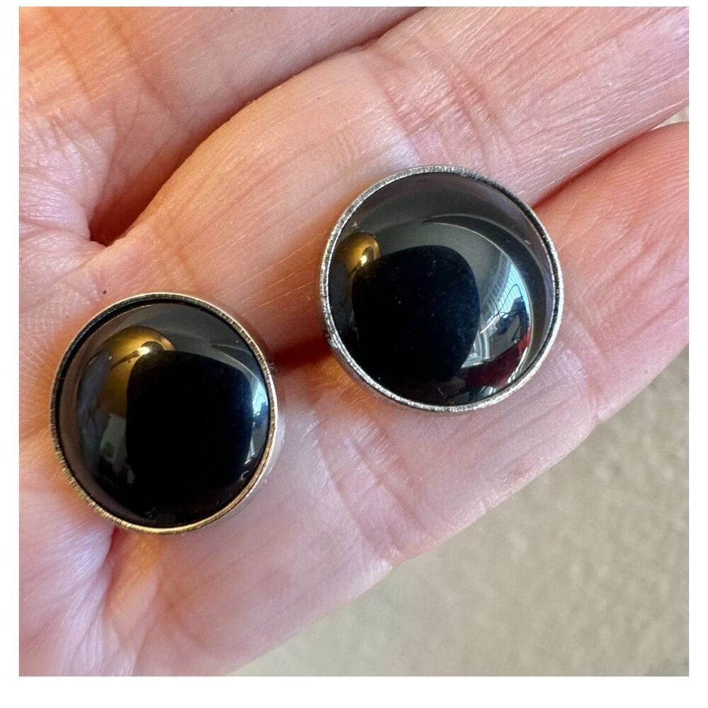 Pioneer vintage black  onyx cufflinks